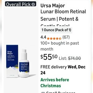 Ursa Major Lunar Bloom Retinal Serum | Potent & Gentle Facial Moisturizer